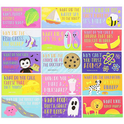 Juvale 60-Pack Kids Funny Lunch Box Note Cards with Riddles, Jokes, and Puns, Single Sided, 60 Designs