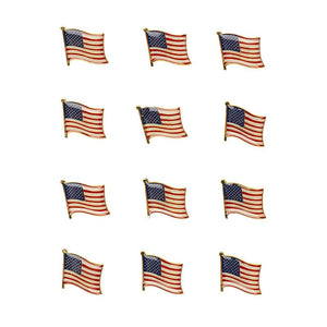 American Flag Lapel Pins - 60-Pack USA Enamel Pins, Patriotic US Flag Pins for National Days Celebrations and Daily Outfits, 0.7 x 0.38 x 0.6 Inches