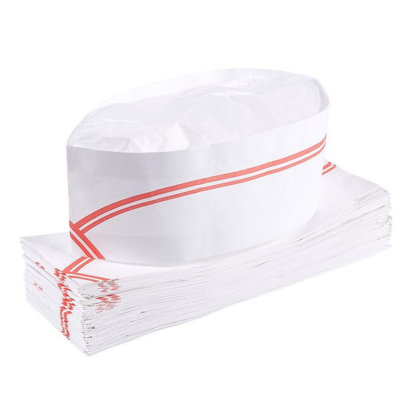 60 Pack Diner Food Server Soda Jerk Paper Cap - Disposable Retro Paper Chef Hats for Restaurant and Themed Party