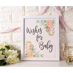 Juvale 8-Pack Floral Baby Shower Signs for Table Decor and Party Decorations, 8.5 x 11 Inches