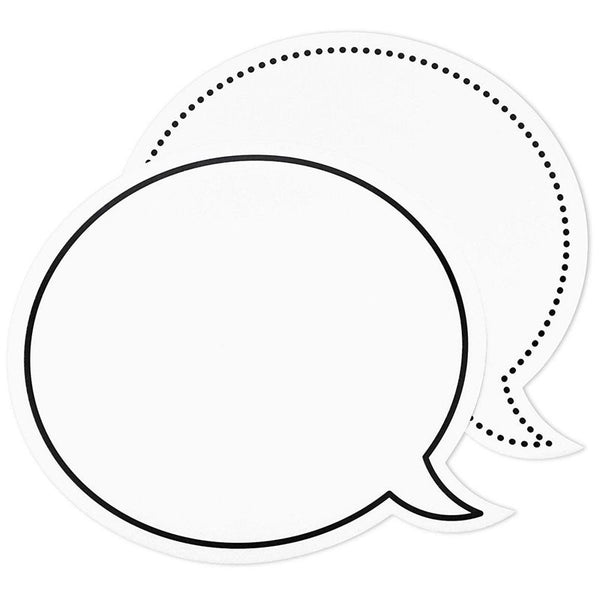 Dry Erase Speech Bubble Cutouts for Bulletin Boards (9 x 8 Inches, 48-Pack)