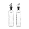 Juvale Oil and Vinegar Dispensers 2-Piece Set Glass Cruet Bottles with Lever Release Pourers for Salad Dressing, and Olive Oil, 12 Oz / 355mL