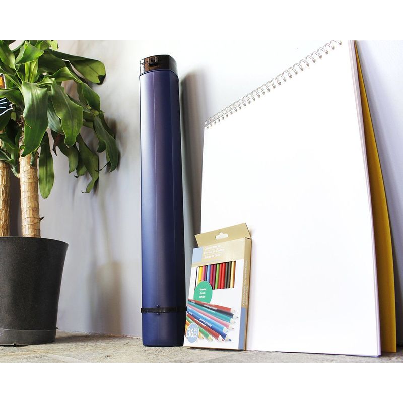 Blue Expandable Storage Tube for Posters, Blueprints, and Artwork (22 to 40 Inches)
