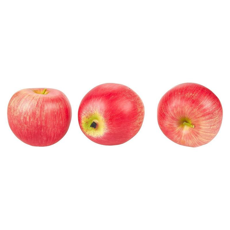 Juvale Fake Fruit – Set of 6 Artificial Apples, Artificial Fruits for Decoration, Lifelike Simulation, Realistic Decor - 2.5 Inches, Red and Green