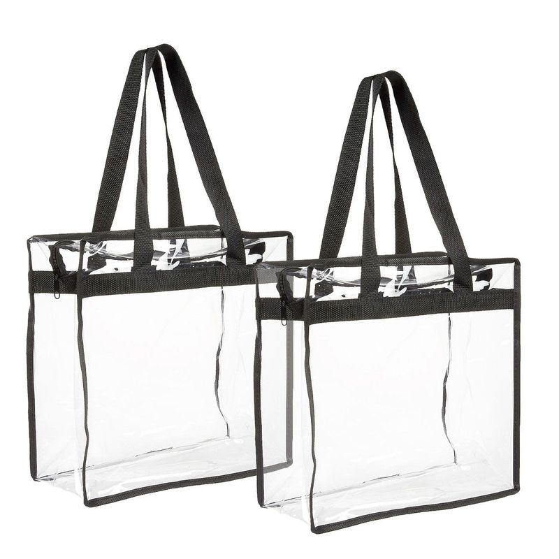 Clear PVC Tote Bag, Stadium Approved Tote with Zipper (19 x 6 x 13 Inc -  Zodaca