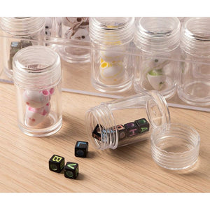 Plastic Box Storage with Jar Containers for Glitter, Beads, Rhinestones (6.5 x 2 x 5.5 In)