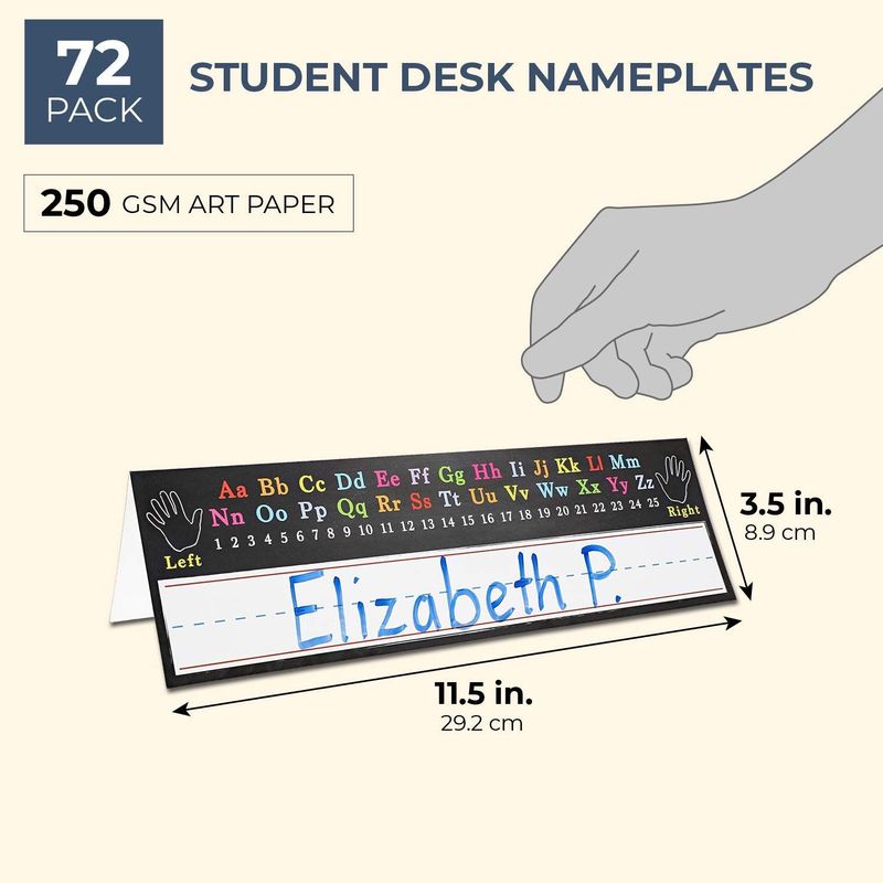 Classroom Name Tags, Alphabet Design (11.5 x 7 Inches, 72-Pack)