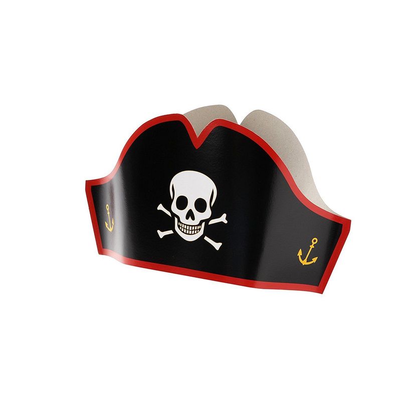 Paper Pirate Party Hats for Halloween (24 Pack)