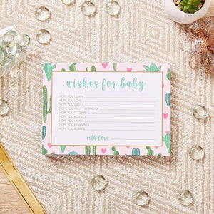 Baby Shower Game Card Packs - 5-Set Assorted Party Activity Supplies for 50 Guests, Including Bingo, Word Scramble, and Well Wishes, Boho Cactus and Hearts Design, 50 Sheets, 5 x 7 Inches