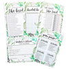5-Pack Bridal Shower Games - Set of 5 Games, 50 Cards Each, Rustic Greenery Boho Bridal Party Games, Includes He Said She Said, Marriage Advice, Bingo, Engagement Wedding Party Supplies
