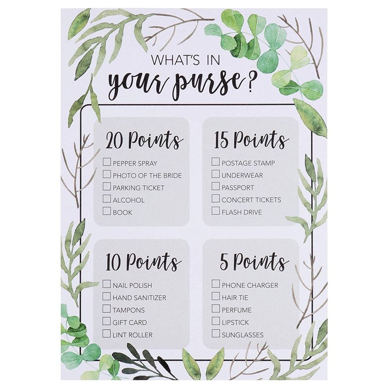 5-Pack Bridal Shower Games - Set of 5 Games, 50 Cards Each, Rustic Greenery Boho Bridal Party Games, Includes He Said She Said, Marriage Advice, Bingo, Engagement Wedding Party Supplies