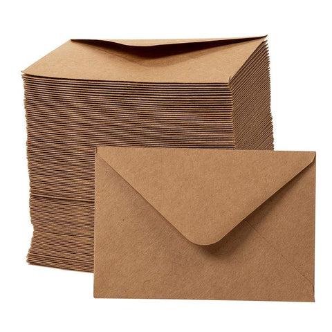 Juvale 100-Count Gift Card Envelopes, Brown Kraft Mini Small Envelope for  Business Cards, Small Note Cards, 4.1 x 2.75 Inches