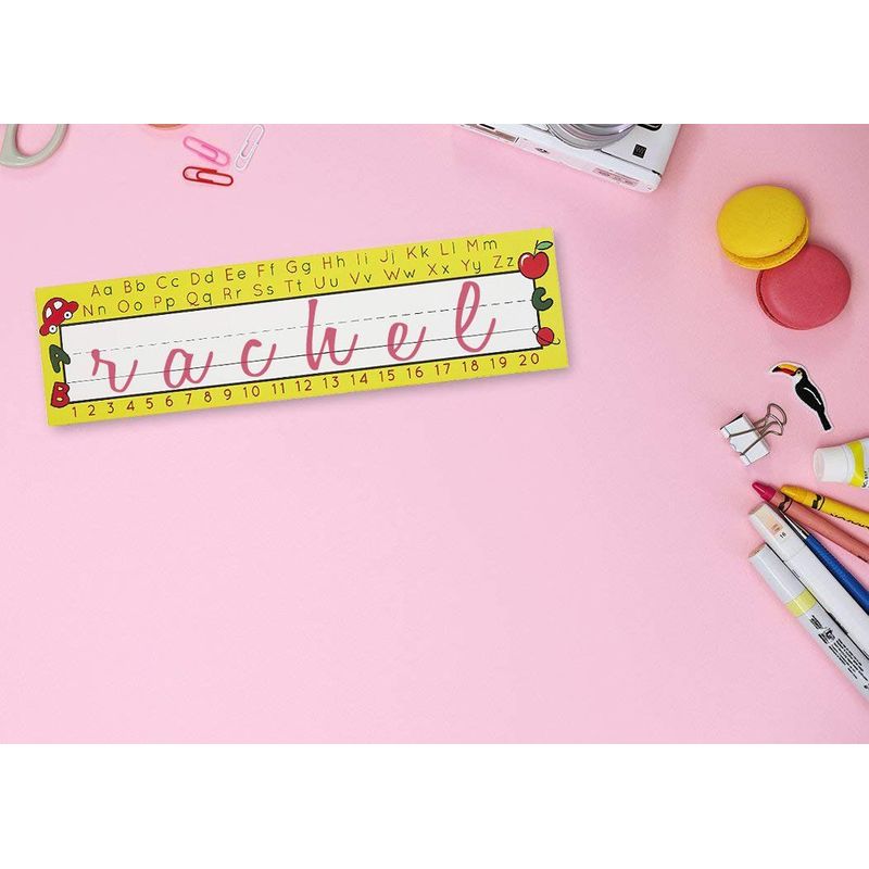 Name Tags for Classroom, Yellow Alphabet, School Supplies for Teachers (72 Pack)