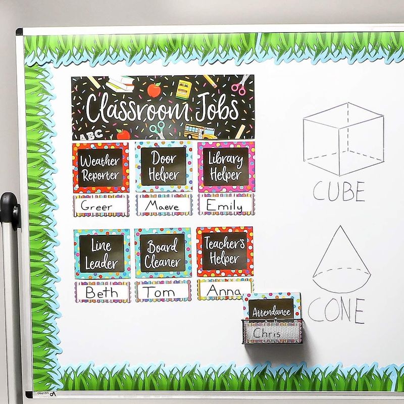 Classroom Jobs Chart Set for Bulletin Boards, Chalkboard Design (66 Pieces)
