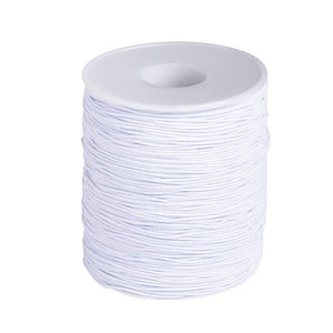 Juvale Elastic String Cord Spool for Crafting (600 ft, White)