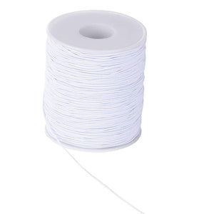 Juvale Elastic String Cord Spool for Crafting (600 ft, White)