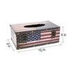 Juvale American USA Flag Rectangular Tissue Box Wood Cover Holder, Red White and Blue, 10 x 6 x 4 inches