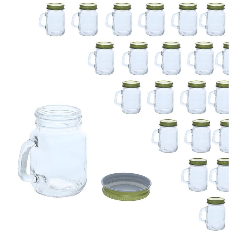 48 Pack Mini Mason Jars – Clear Jar Set with Gold Lids for Spices, Honey, Jam, Baby Food, Great DIY Gift for Wedding, Bridal Shower, and Baby Shower, 4 fl oz