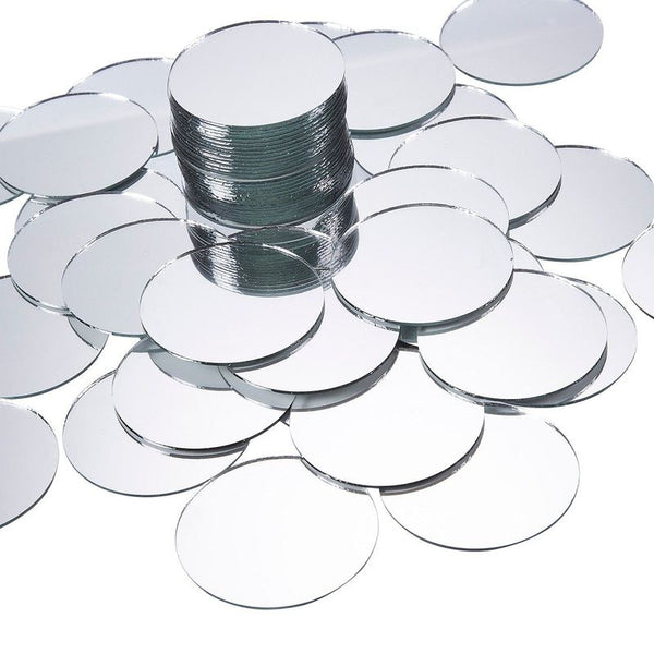 Juvale Mini Circle Mirror Tiles, Arts and Crafts Supplies (2 in, 60-Pack)