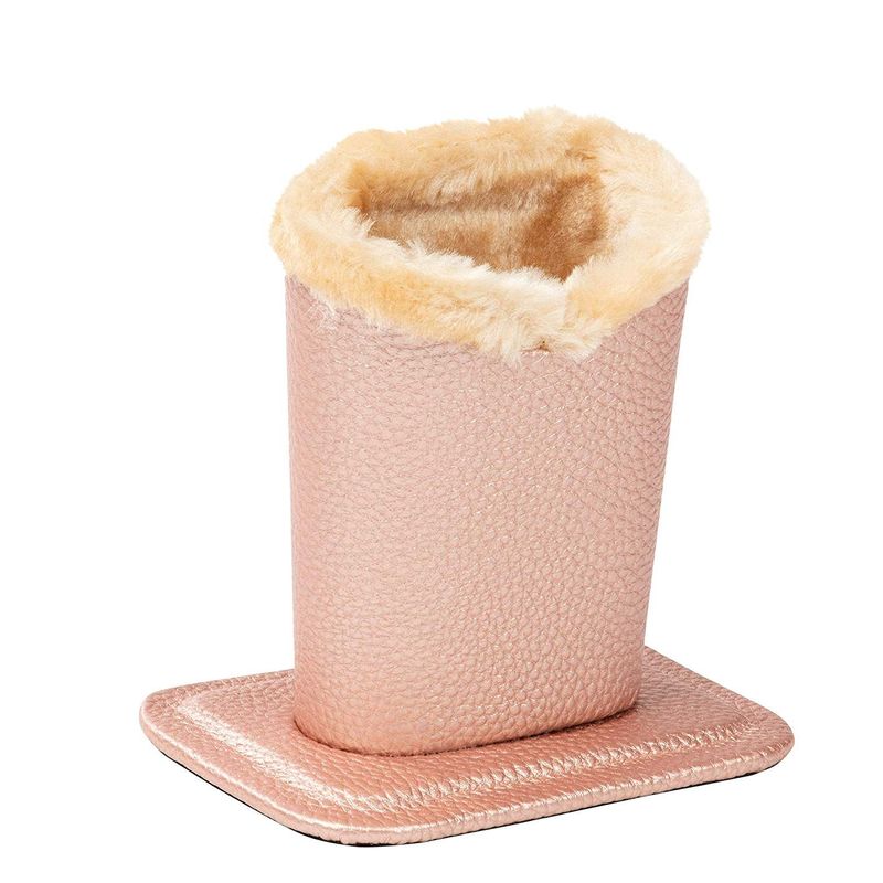 Eyeglass Holders – 2-Pack Eyeglass Stands with Soft Plush Lining - Eyeglass Holder Stands with PU Leather Exterior, 4.6 x 4.7 x 3.2 Inches, Silver and Pink
