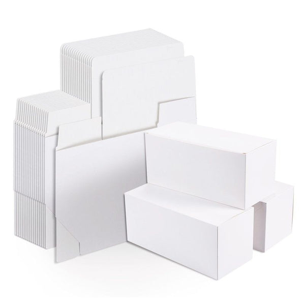 White Gift Boxes - 20-Pack Rectangle Gift Wrapping Paper Boxes with Lids, Kraft Boxes for Party Supplies, Cupcake Containers, Wedding Favors, 9 x 4.5 x 4.5 Inches