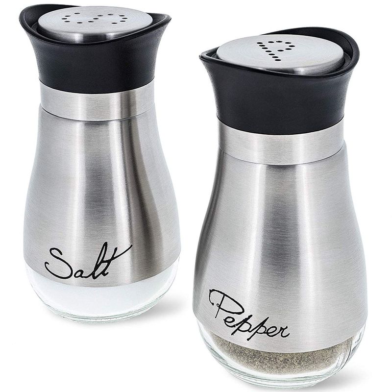 Joyjolt Revere Durable Glass Salt Pepper Shaker - Set Of 2 Elegant