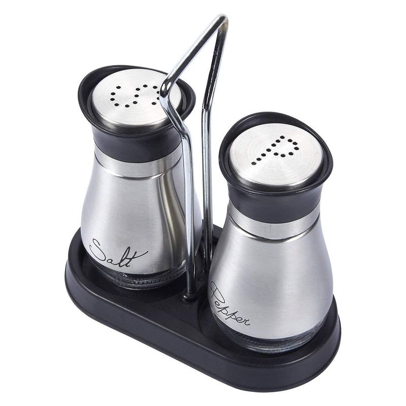 Juvale Stainless Steel Copper Salt And Pepper Shakers Set With Glass  Bottom, Perforated s And p Caps For Kitchen, 4oz : Target