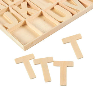 Wooden Alphabet Letters with Storage Tray, Wood ACBs for Learning, Decor (104 Pieces)
