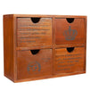 Juvale Vintage Wooden Desk Organizer with 4 Drawers (10.25 x 3.8 in.)