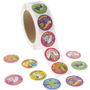 Motivational Reading Reward Stickers for Kids, Sticker Roll (1000 Pieces)