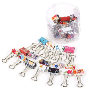 Cute, Colorful Paper Binder Clips (1.5 x 0.75 in, 40 Pack)