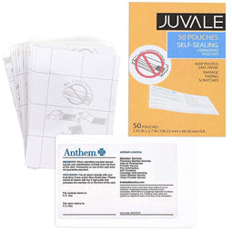 Juvale 50-Pack Self-Sealing Laminating Pouches, Business Card Size, 4 x 2.5 inches