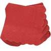 Scalloped Paper Cocktail Napkins in Bulk (Dark Red, 5 x 5 Inches, 100 Pack)