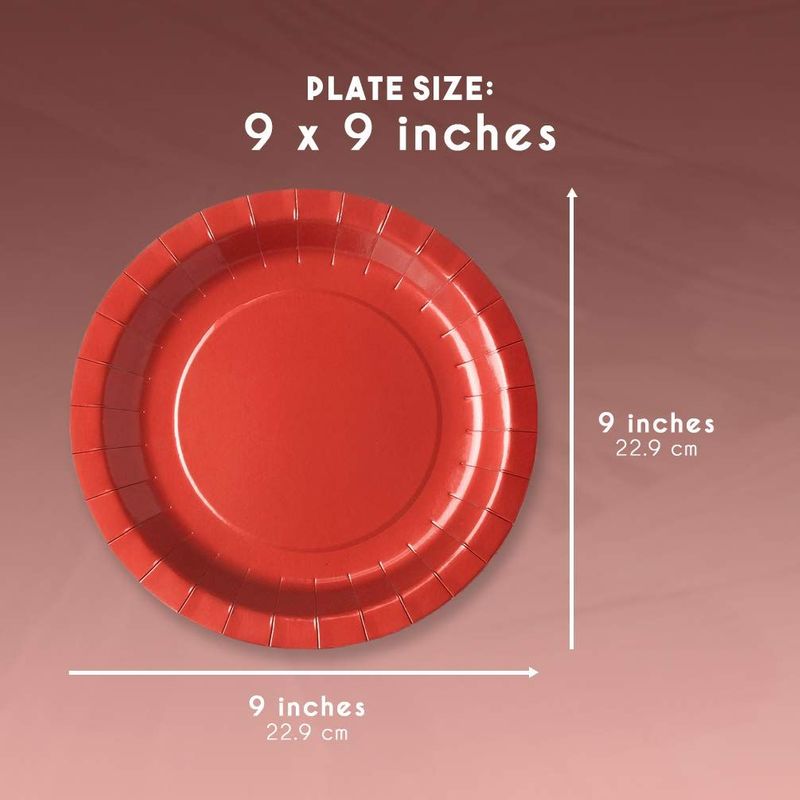 Red Party Supplies, Paper Plates, Cups, and Napkins (Serves 24, 72 Pieces)