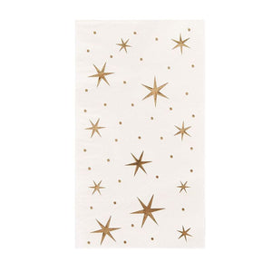 50 Pack Gold Dinner Napkins, 3-Ply Disposable Paper Guest Towels for Wedding, Birthday, Holidays, Star Design Folded 4 x 8 Inches