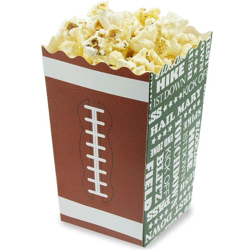 Mini Popcorn Boxes for Football Party, Game Day (3.3 x 5.5 x 2.75 In,100 Pack)
