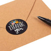 500 Pcs Thank You Stickers Roll for Small Business, 1.5 Inches, Floral/Black