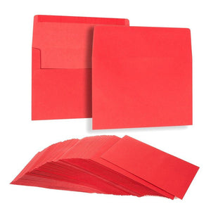 Red Invitation Envelopes for Greeting Cards (5.25 x 7.25 In, 100 Pack)