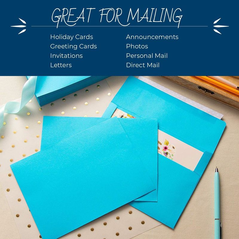 Juvale 96 Pack Light Blue 5x7 Envelopes For Invitations, A7 Size