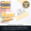 50 Pack #10 Gold Business Envelopes - Value Pack Square Flap Envelopes - 4 1/8 x 9 1/2 Inches - 50 Count, Gold