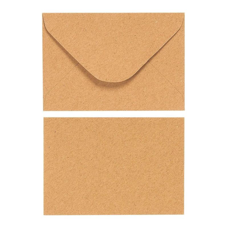 Mentin 50pcs Mini Enveloppes Kraft Enveloppes de Cartes-Cadeaux Enveloppes  de Carte de Visite de Mariage Petites Enveloppes Classique Rabat (Marron)