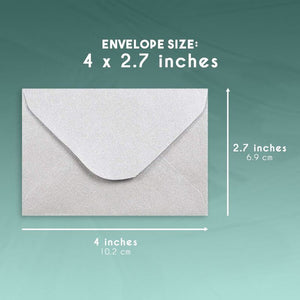 Mini Envelopes - 100-Count Bulk Gift Card Envelopes, Silver Business Card Envelopes, Bulk Tiny Envelope Pockets for Small Note Cards, 4 x 2.7 Inches