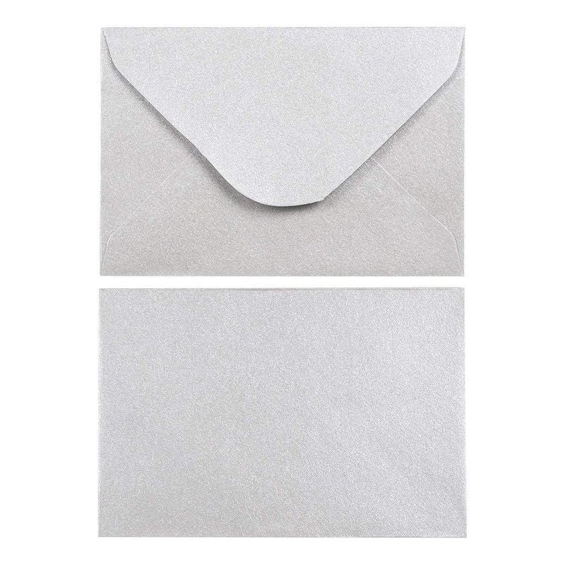 Mini Envelopes - 100-Count Bulk Gift Card Envelopes, Silver Business Card Envelopes, Bulk Tiny Envelope Pockets for Small Note Cards, 4 x 2.7 Inches