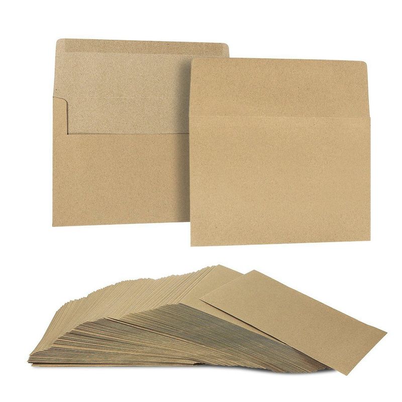 Wow Bags A7 Invitation Envelope-with Self Seal Square Flap Kraft Brown for Requests, Photos, Wedding, Announcements, Thank You Notes, Rsvp, Greeting
