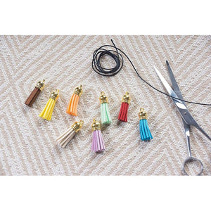 Juvale Leather Tassel Keychain - 100-Piece Faux Leather Suede Tassel Charm, Multi-Color, 20 Assorted Colors (1.5 Inches)