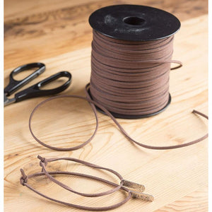 Flat Leather Cord for Jewelry Making, Faux Suede Beading Cord (0.08 in, 100 Yd)