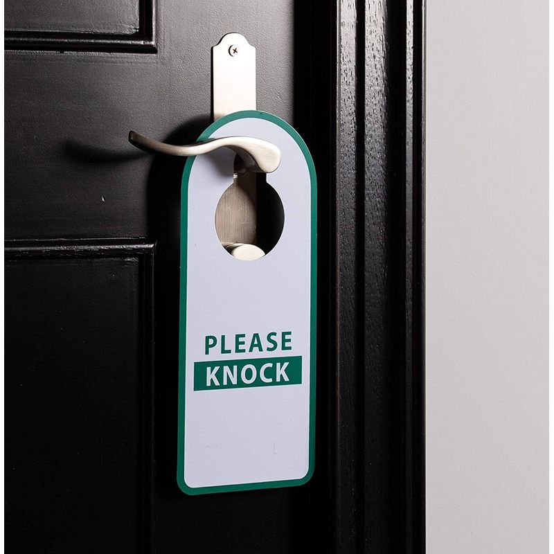 Do Not Disturb Sign - 12-Pack Do Not Disturb, Please Knock Door Hanger, Double Sided Plastic Door Knob Hanger for Privacy, Ideal for Home, Hotel Rooms, B&B, (3.5 x 9.8 in.)