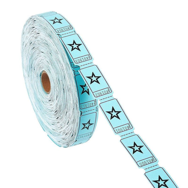 Raffle Tickets Roll - Single Roll of 2000-Count Star Ticket Coupons, Blue