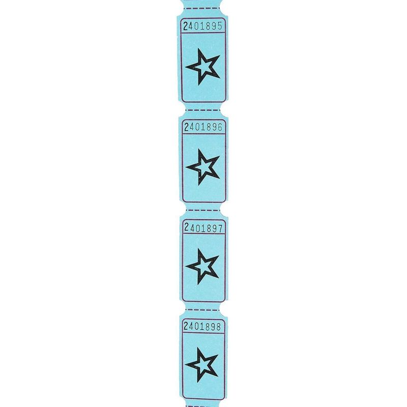 Raffle Tickets Roll - Single Roll of 2000-Count Star Ticket Coupons, Blue