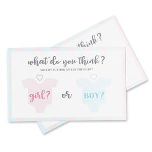 Juvale Gender Reveal Baby Shower Party Voting Box with 50 Ballot Cards Set, Pink and Blue, 8 Inches